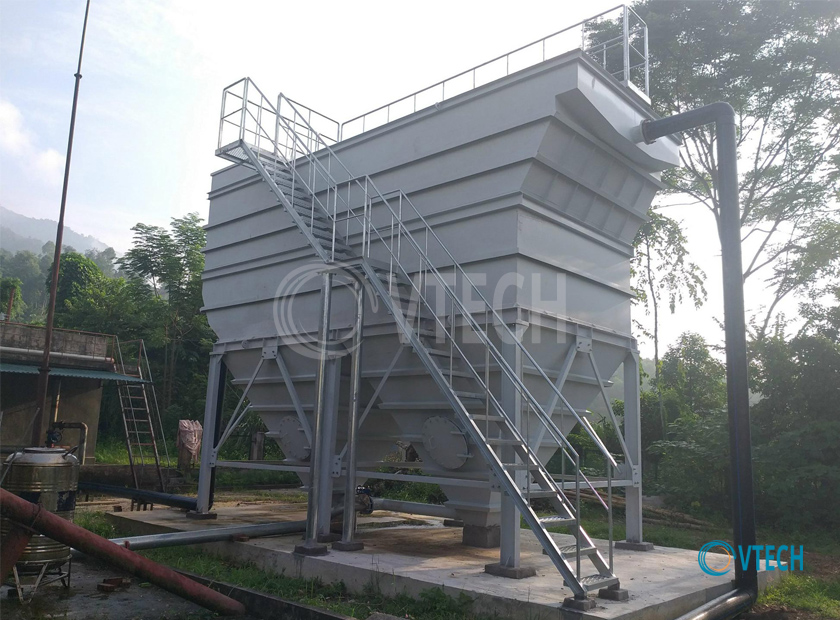 Bể lắng lamen xử lý nước hồ tại Hà Giang