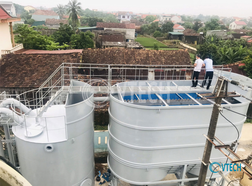 Lắp đăt thiết bị lắng lamella và lọc trọng lực tự rửa xử lý nước sông