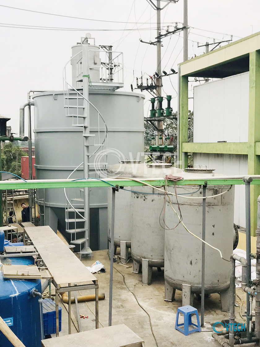 Hình ảnh thi công hệ thống lắng lamella và lọc áp lực xử lý nước ngầm tại Hưng Yên